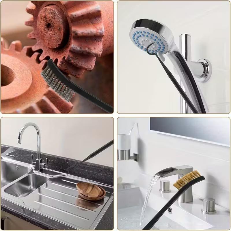 Multi-function Car Detailing Cleaning Tool Accessories Wire Brushes and 4 Nylon Picks Pick and Brush Set 3 Double-headed Brushes