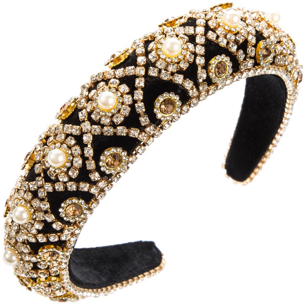Ins Fashion Gold/Silver Pearl Hair Band Luxury Baroque Rhinestone Headband Girls Sweet Headwear Hair Accessories