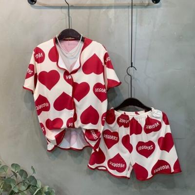 C S In The Room Short Sleeve Shirt bandIng ShortS Pajama Set C
