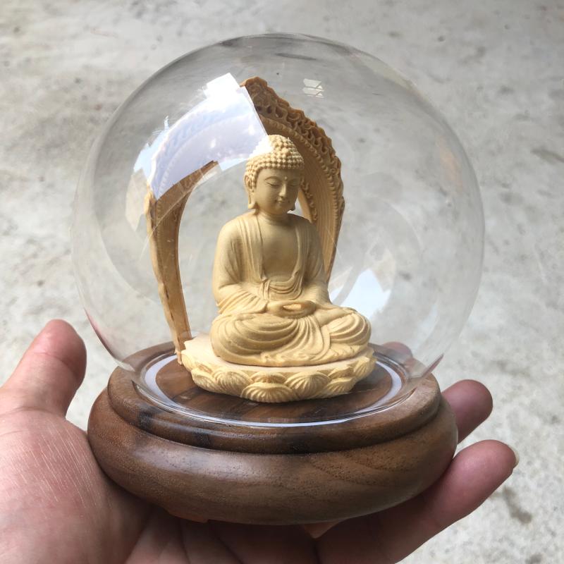 1 Stück Massivholz Buddha Statue Ornamente Feng Shui Ornamente Holzschnitzerei Handwerk Wohnzimmer Heimdekoration Skulptur Statue