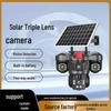 360° HD Solar-Powered Waterproof Outdoor Camera with Three Lenses for Home Surveillance
