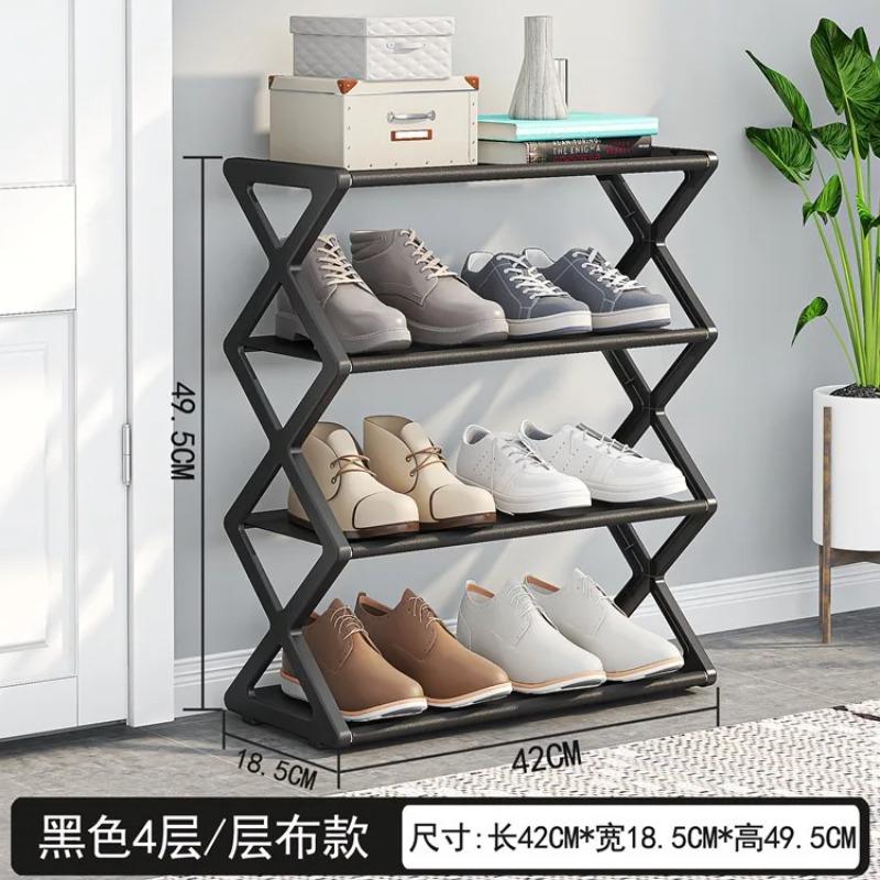 4-Tier X-Type Shoe Storage Rack, Dorm Rooms Multifunctional X-shaped Dust-proof Storage Rack for Entryways Hallways Bedrooms