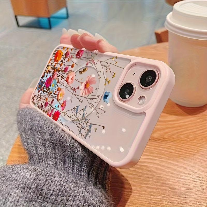 Colorful Floral Wireless Charging and Magnetic Clear Phone Case For iPhone 17 Pro Max 16 Plus 15 14 13 12 11 16E 17 Air 17 Cover