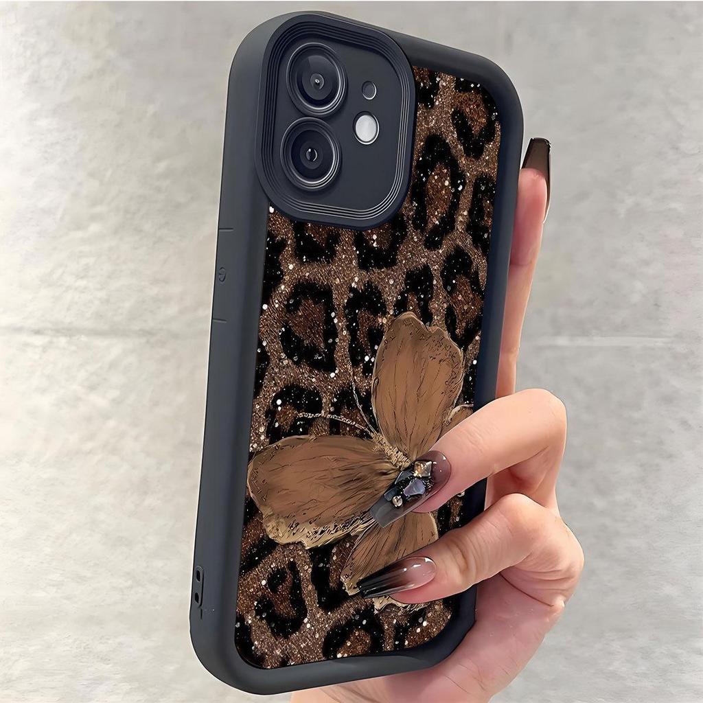 Brown Butterfly Black Groove iPhone 15/16/17 Pro Max Protective Case