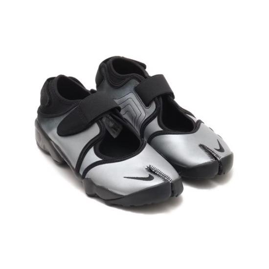 Nike Air Rift Leather Metallic Silver Black IH3656-095 Women's Size