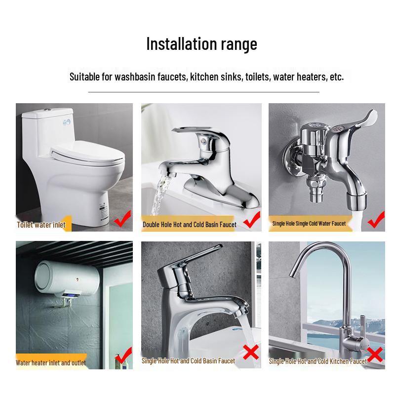 4-Min Stainless Steel Braided Dual Inlet/Outlet Hose for Hot/Cold Water Faucet, Heater, Angle Valve & Toilet.
