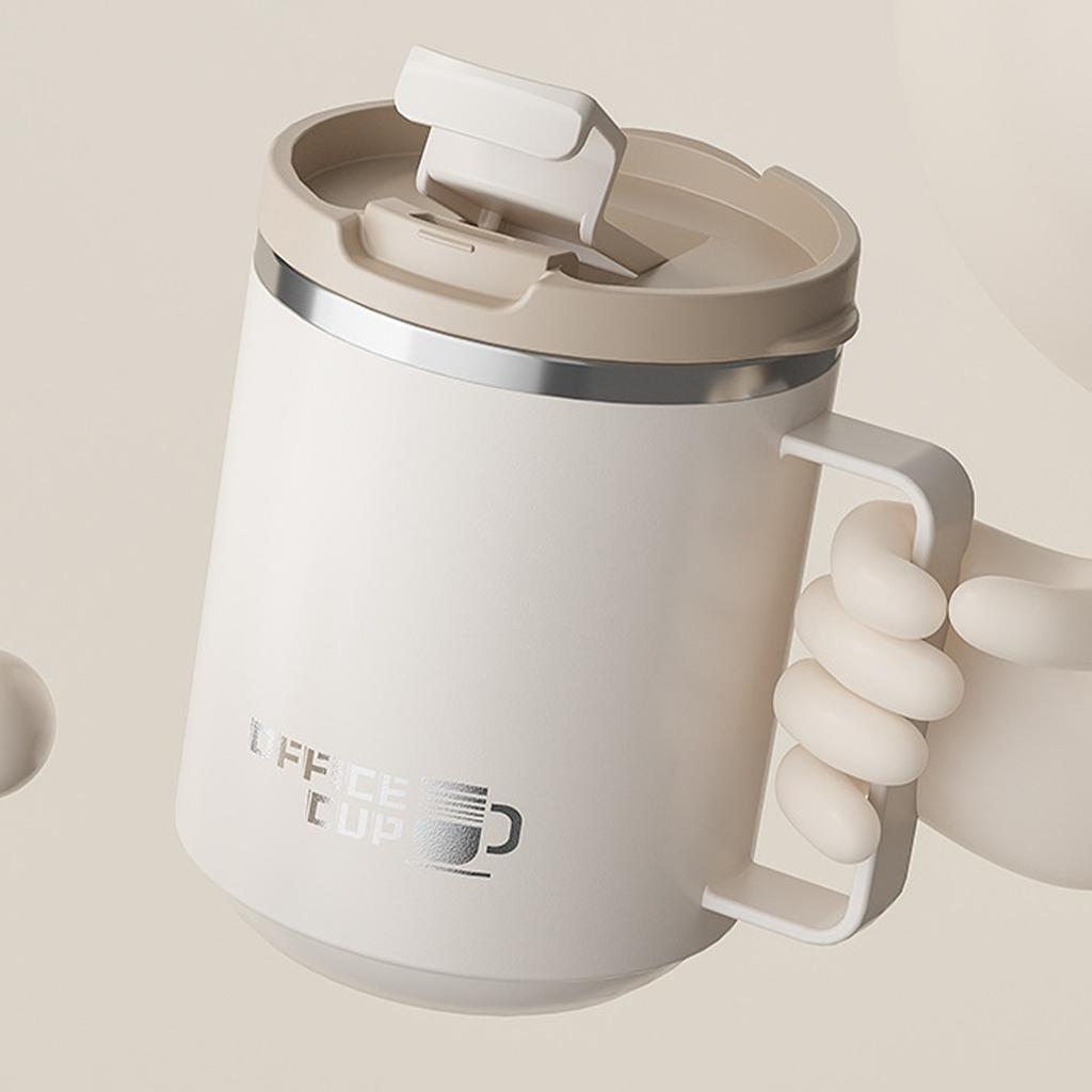 Portable Double-Layer Insulated Coffee Cup Mug With Handle 304 Stainless Steel Water Cup Drinkware Sealed Drinking Cup