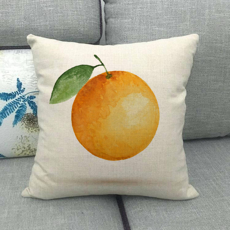 Simple And Colorful Painted Fruits Digital Printing Short Plush Pillow Covers For Car Sofa Office Cushion Cover Home Goods