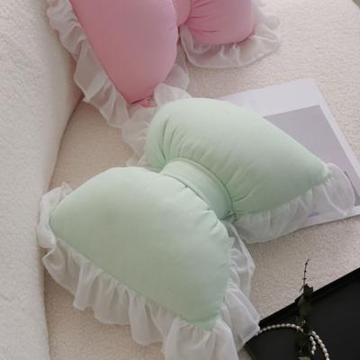 Yousheng Bow-shaped Pillow Ruffle Lace Plush Throw Pillow High Elasticity Decorative Pillow for Bed Couch Car Seat Companion Pillows