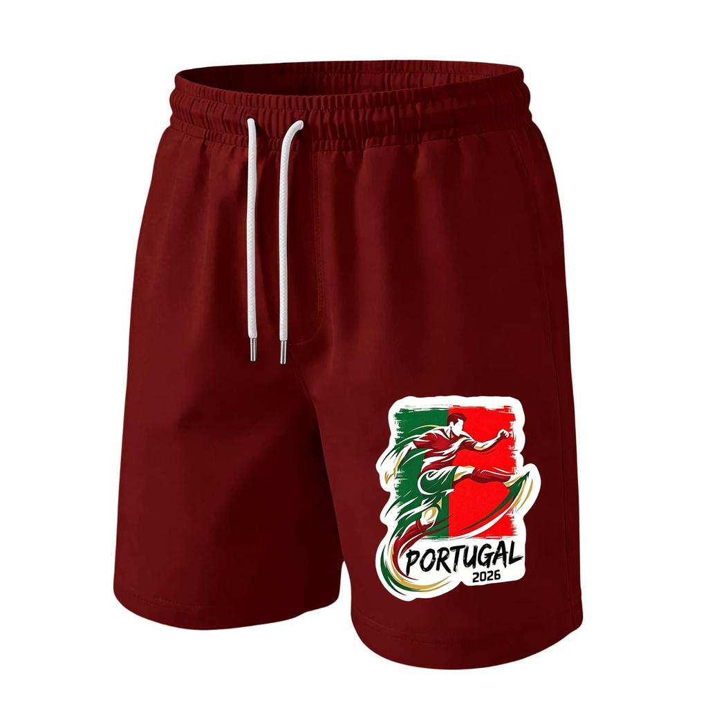 Men's Soccer Print Athletic Shorts for Casual Wear