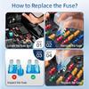360Pcs Fuse Assortment Kit of Car,160 Mini Blade Fuse+90 Standard Fuses+50 Micro Fuse+60 Micro2 for RV/Truck/Motorcycle(2A -40A)