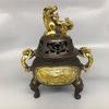 Antique Bronze Artifact, Animal-eared Qilin Incense Burner, Exquisite Craftsmanship, Weight Approximately 950 Grams