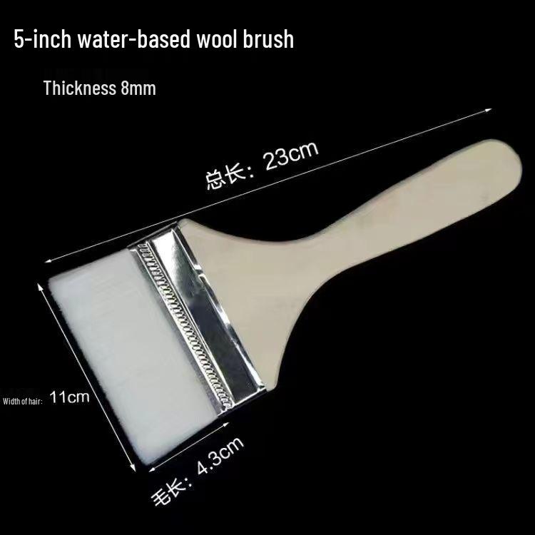 Silk Wool Brush: Non-Shedding, Elastic, Soft for Water-Based Paint, Coating, Dusting, and Topcoat.