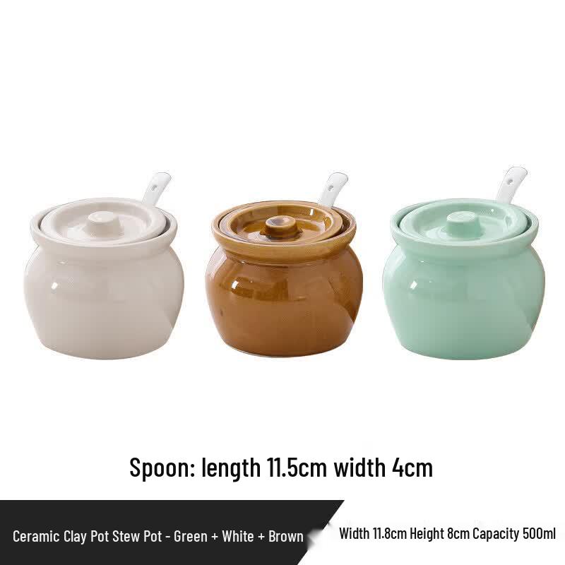 Ru Han Ceramic Double Boiler Stew Pot Set белый