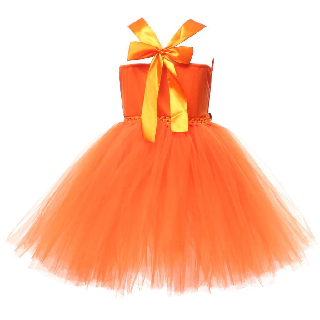 Girls Halloween Cosplay Costume Carnival Fancy Girl Performance Pumpkin Party Dress