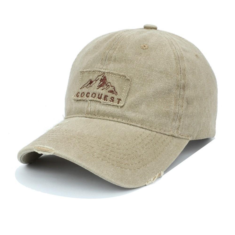 Unisex Bestickte Baseballkappe Verstellbar Weiches Oberteil Sonnenhut Gewaschener Schirmmütze