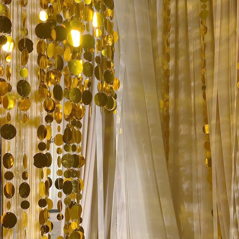 Perlmuttfarbene Pailletten-Hängekette Dekoration für Hochzeitsbogen und Decke