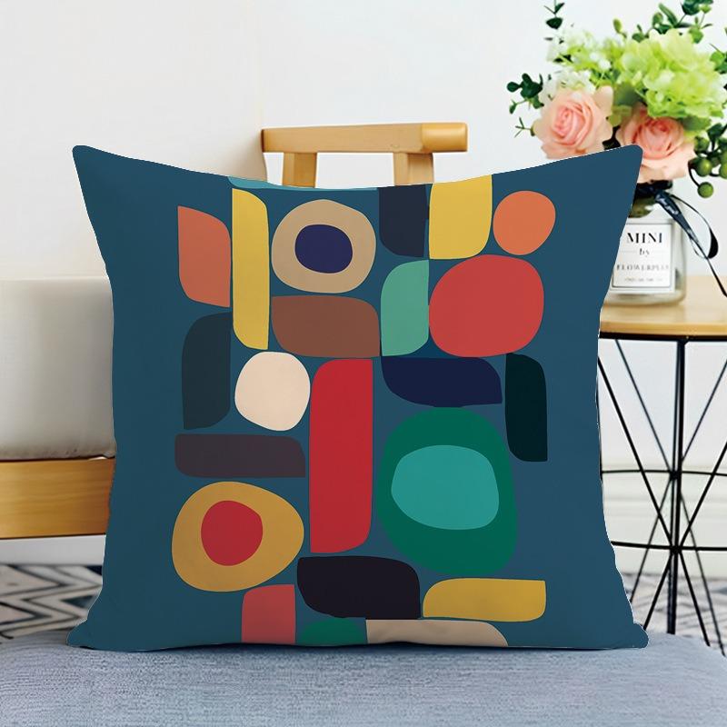 Creative Geometric Print Decorative Pillowcase Bedroom Living Room Square Cushion Pillowcase