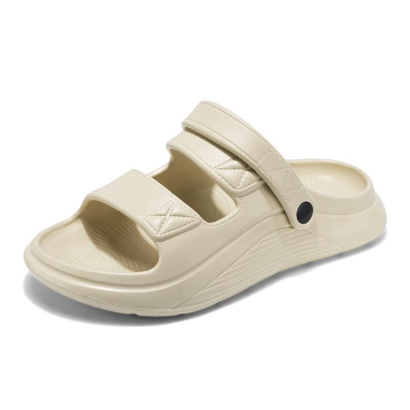 Large size men's open-toed shit-stepping slippers outdoor casual thick-soled slippers couple breathable beach cool slippers