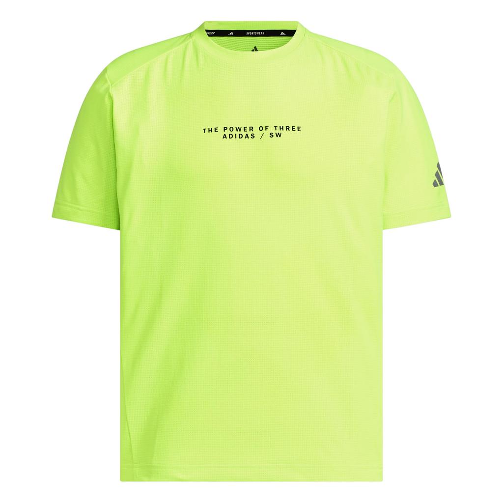 Adidas ADPT BSC Short Sleeve Mesh QU814 in Lucid Lemon Men's T-Shirt (JZ1673)