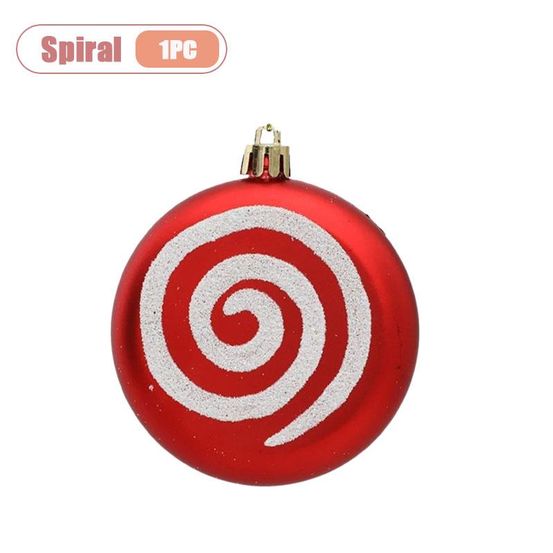 

Holiday Christmas Tree Ornament Flat Round Electroplated Plastic Ball Candy Painted Hanging Decoration for Party Home Decor