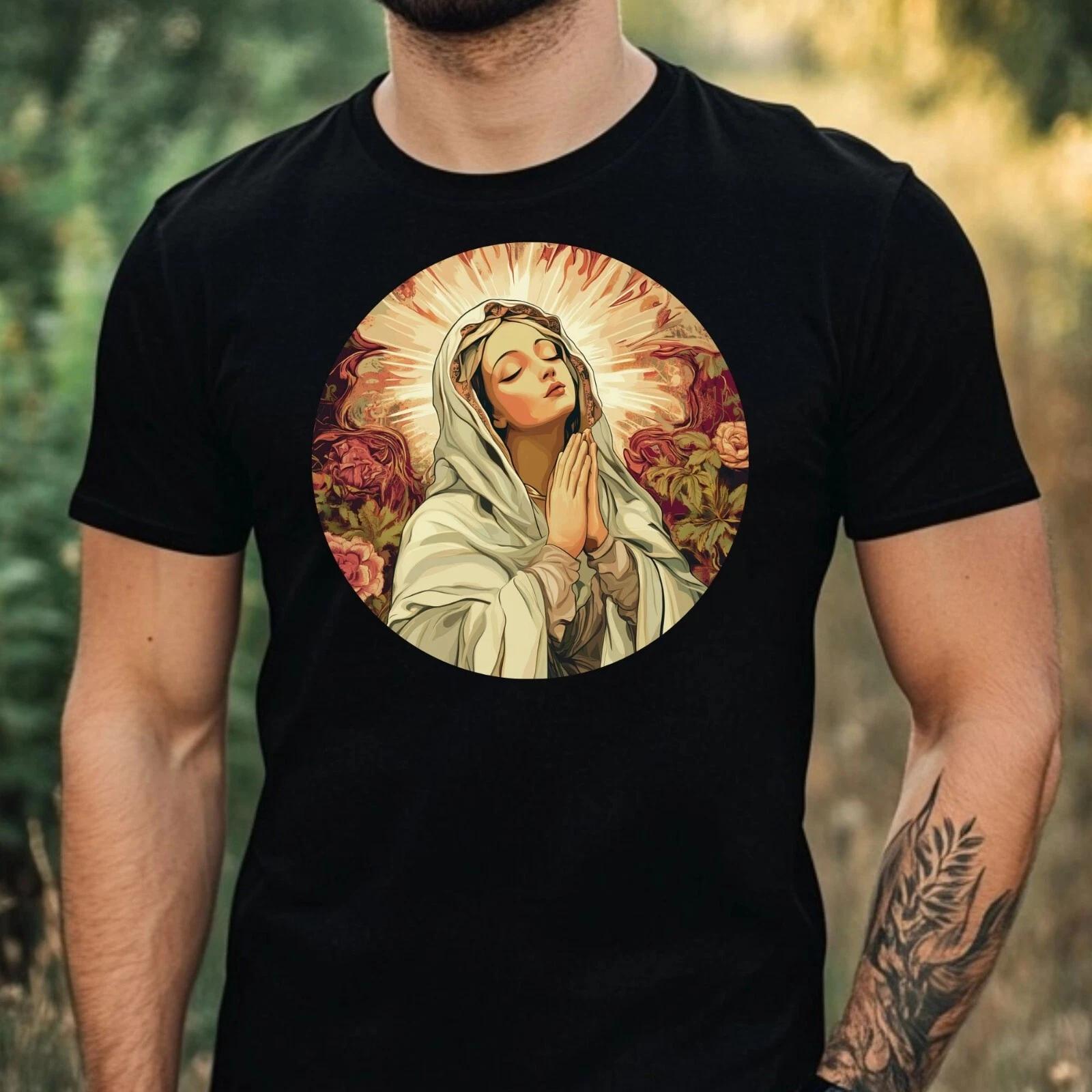 T-Shirt Herren Jungfrau Maria Motiv Baumwolle Größe XS bis 5XL M