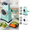 Ferramenta de Cozinha Multifuncional Ralador Rotativo Multiuso para Vegetais, Fatiador com Lâminas Intercambiáveis de Aço Inoxidável, Mandoline Fatiador Manual Seguro com Manivela
