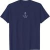 Skull Anchor Monogram Print T-Shirt,Soft Breathable & Fade-Resistant, Classic Fit for Daily Casual Wear
