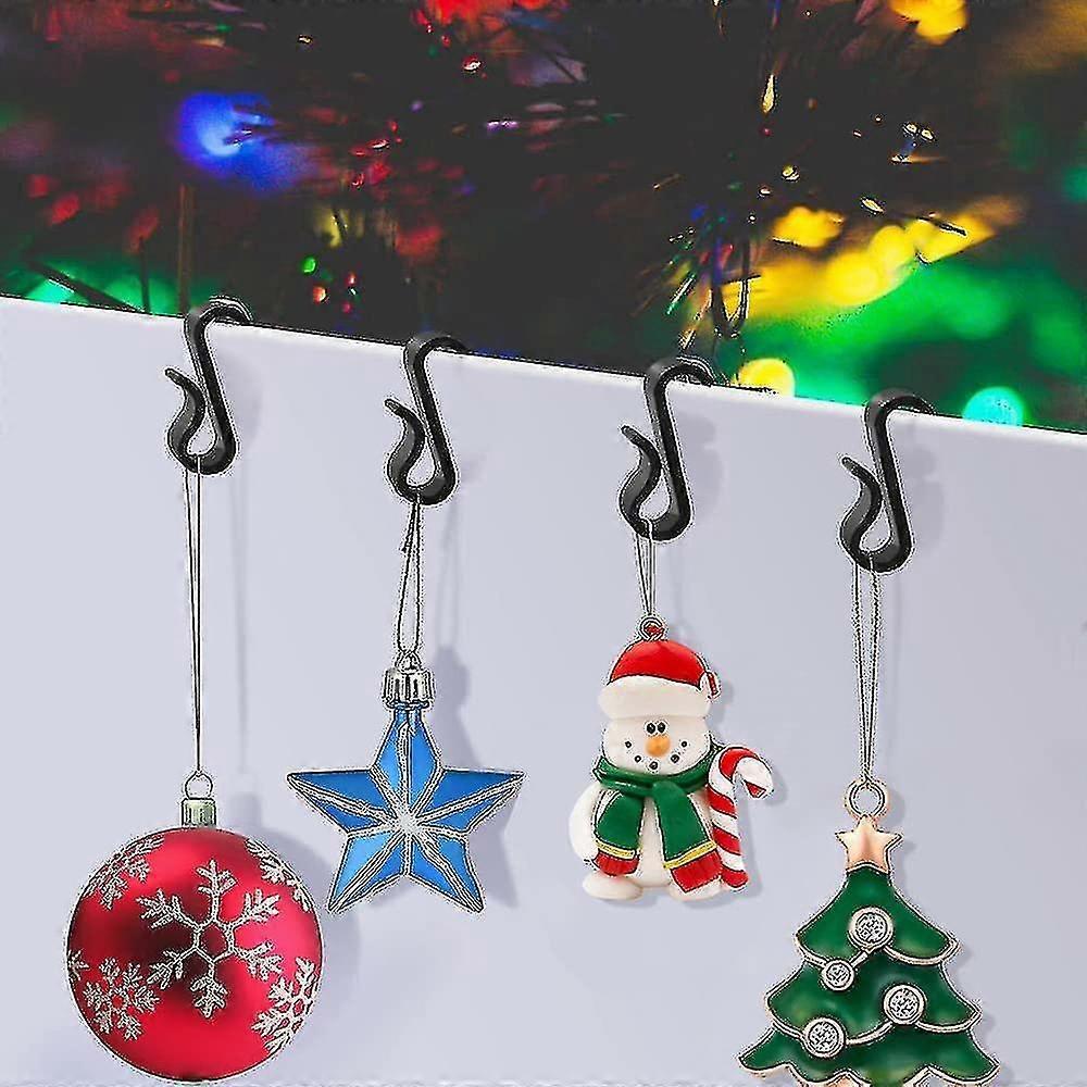 Mini Gutter Hooks, 6 Mm S-shaped Plastic Light Hooks Weatherproof Outdoor Lighting Accessories For Christmas Festival Party Birthday Anniversary (blac