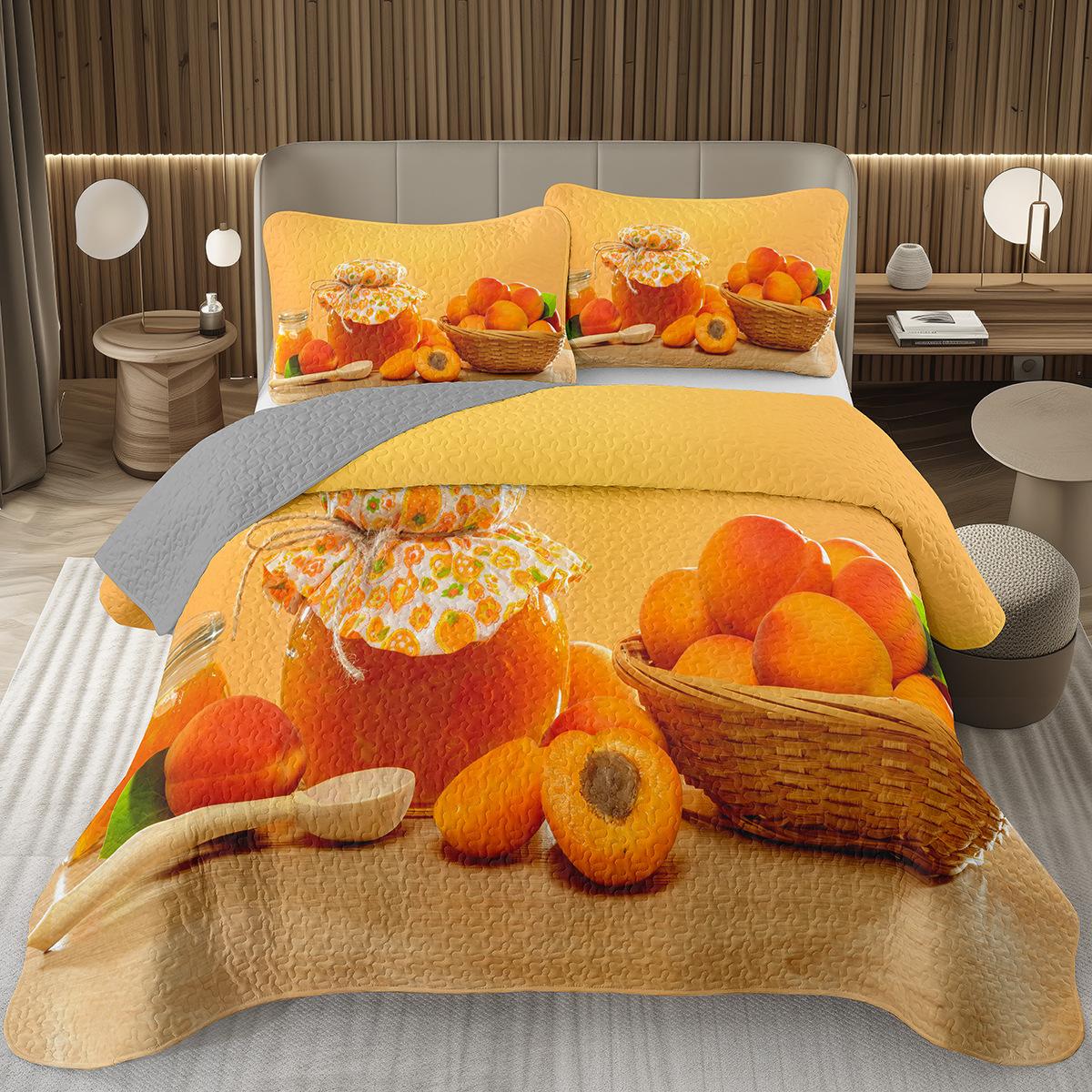 

Comforter Cartoon Fruits Twin Full Cool Fruit Bedding Set Kawaii Kiwi Pattern S Lightweight Reversible Quilted Bed Comforter (quilt)-EU Single(135*200cm)3pcs