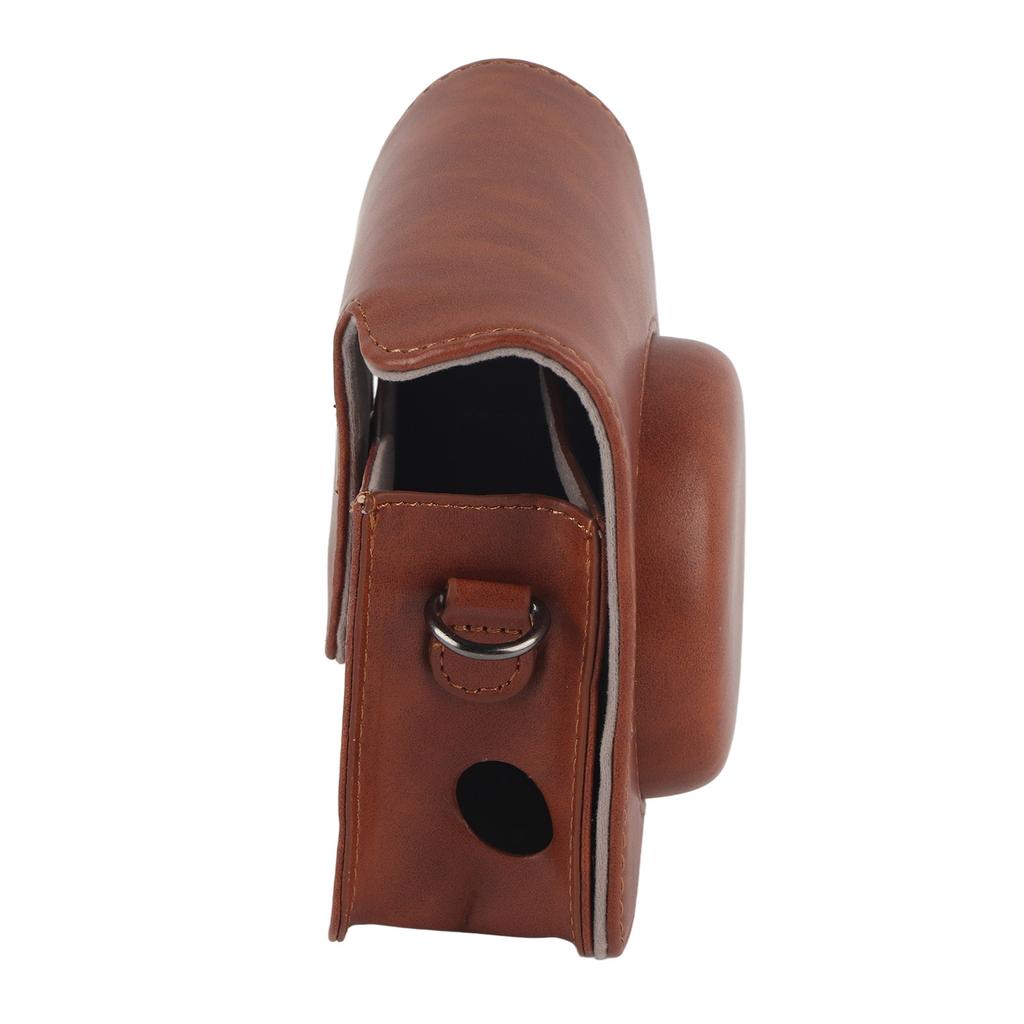 PU Leather Protective Cover Case Bag for Fujifilm Instax Mini 90 with Shoulder Strap (Brown)