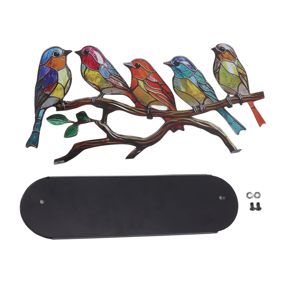 Vögel auf Zweig Desktop-Ornamente Eisen Doppelt Bemalter Vogel Bunte Vögel Ornament Tablet für