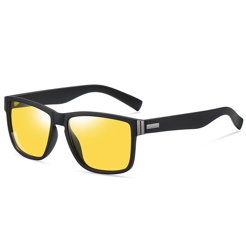 Occhiali da Sole con Lente per Visione Notturna da Esterno Miopia Uomo Guida Quadrati Occhiali da Sole da Vista Per Uomo 0 -0.5 -0.75 A -6.0