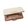 Michael Kors Metal Logo Double Fold PVC Leather Wallet Women wallet Beige D35F8GTVF2B-VANILL