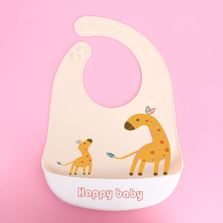 Waterproof Silicone Baby Bib - Large, Wash-Free, Drool & Meal Bib for Newborns and Children