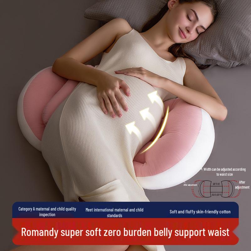 Maternity U-Shaped Pregnancy Pillow with Belly and Back Support for Side Sleepers