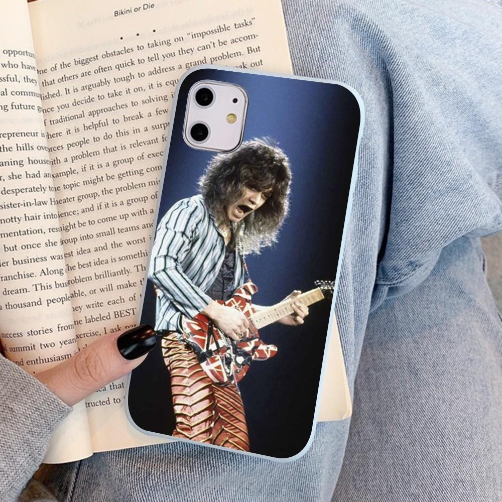 E-Eddie V-Van-Halen Music Guitar Phone Case For IPhone 14 11 12 13 Mini Pro Xs Max 8 7 6 6S Plus X XR Solid Candy Color Case
