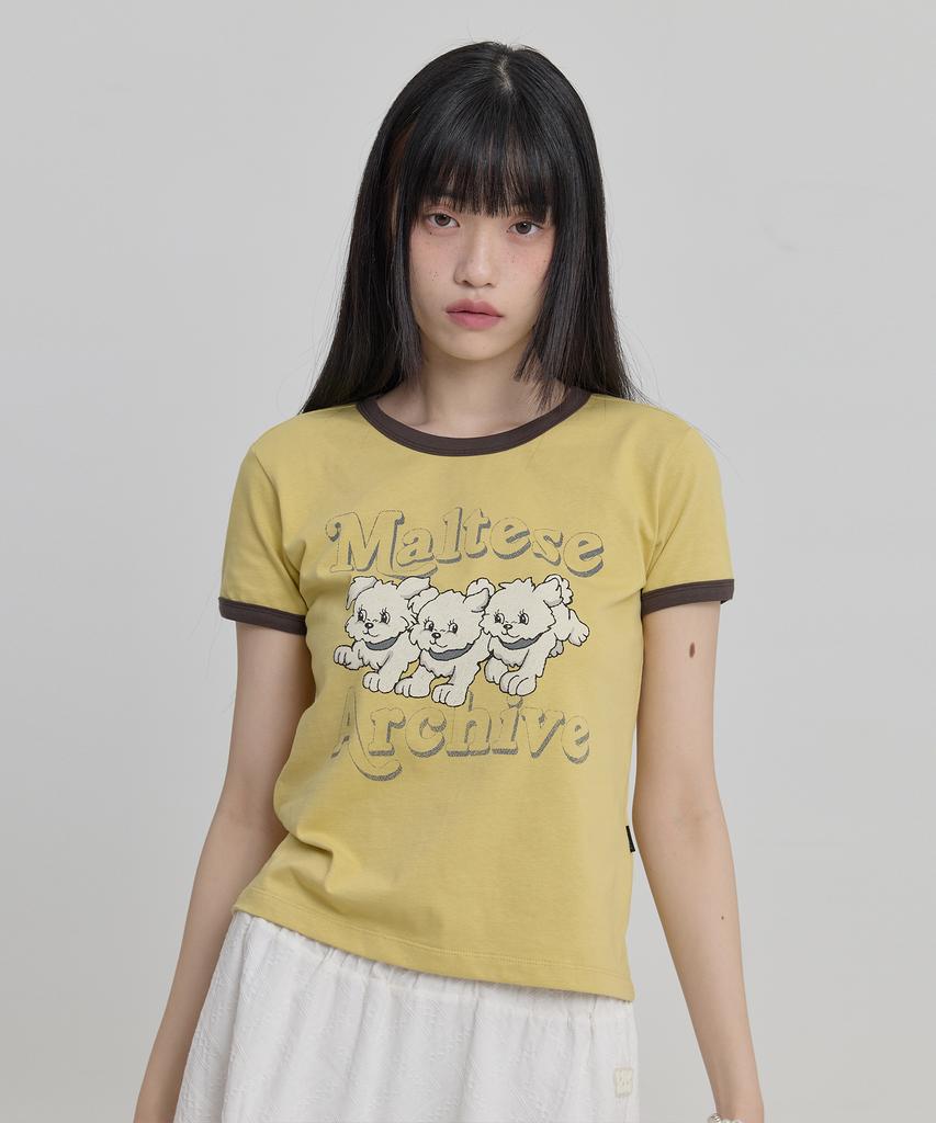 WAIKEI Maltese Archive Ringer Short Sleeve T-Shirt Ver.2 Yellow