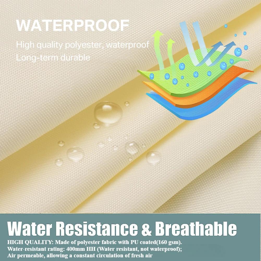 Waterproof Sun Shelter Rectangle UV Block Sun Shade Sail Large Sunshade Canopy for Camping Hiking Garden Shade Cover Beach Tents