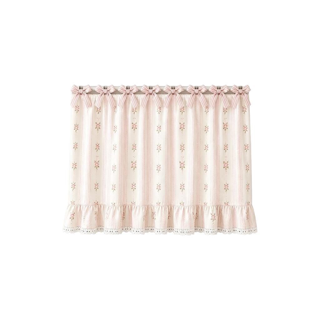 Farmhouse Kitchen Oven Skirt 78x55cm Decorative Ruffled Edge Oven Cover with Bow Tie Top for Rustic Style Kitchen Window Treatment