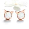 Meow Star Simple Cat Earrings Women'S Opal S925 Sterling Silver Stud Earrings, Source Sce538