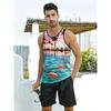 Retro Striped Graphic Tank Tops For Men Fashion Casual Summer Sleeveless 3D Printed Vest Loose Crew Neck Quick Dry Sports Tees