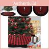 Cozy Red And Black Plaid Plush Christmas Tree Skirt Perfect For Creating Holiday Ambiance