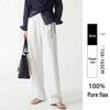 Women's Summer Linen Wide-Leg Pants - Loose, Floor-Length, Casual Fit