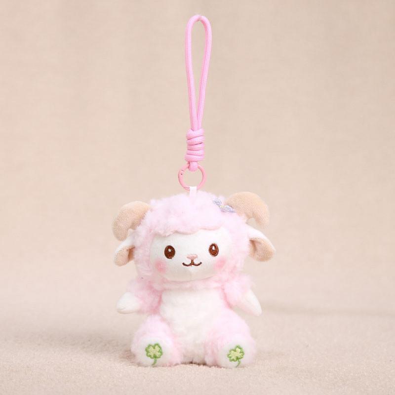 Colorful Small Sheep Plush Toy With Keyring For Bag Decoration And Gift