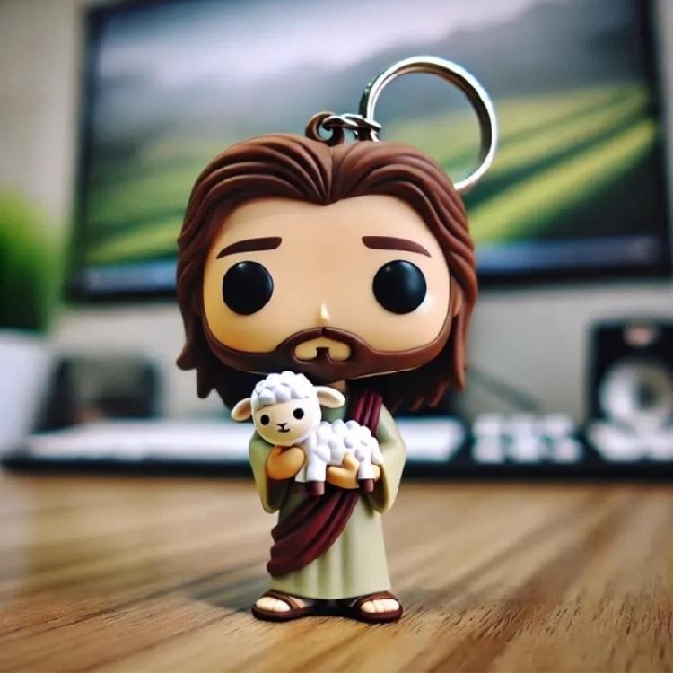 Long Lasting Resin Keychain with  Savior   Figure Maintains clearness & Strength Perfect For Prayer & Personal Use
