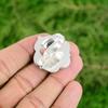Natural Larimar Gemstone Promise Flower Blue Adjustable Ring 925 Sterling Silver