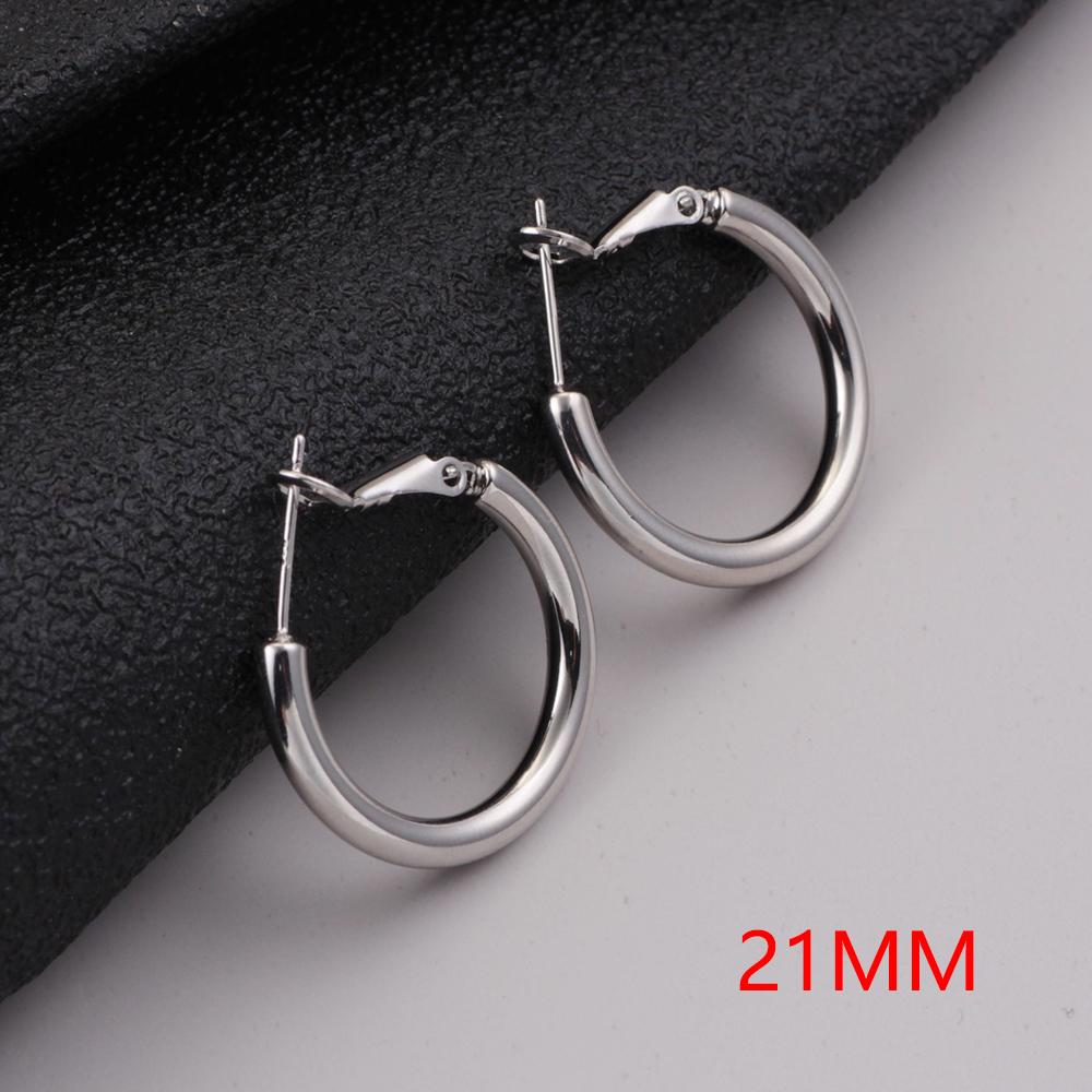 925 Sterling Copper Simple 21mm And 26mm Large Earrings With Fashionable Temperament Earrings Suitable For Women To Wear Zircon