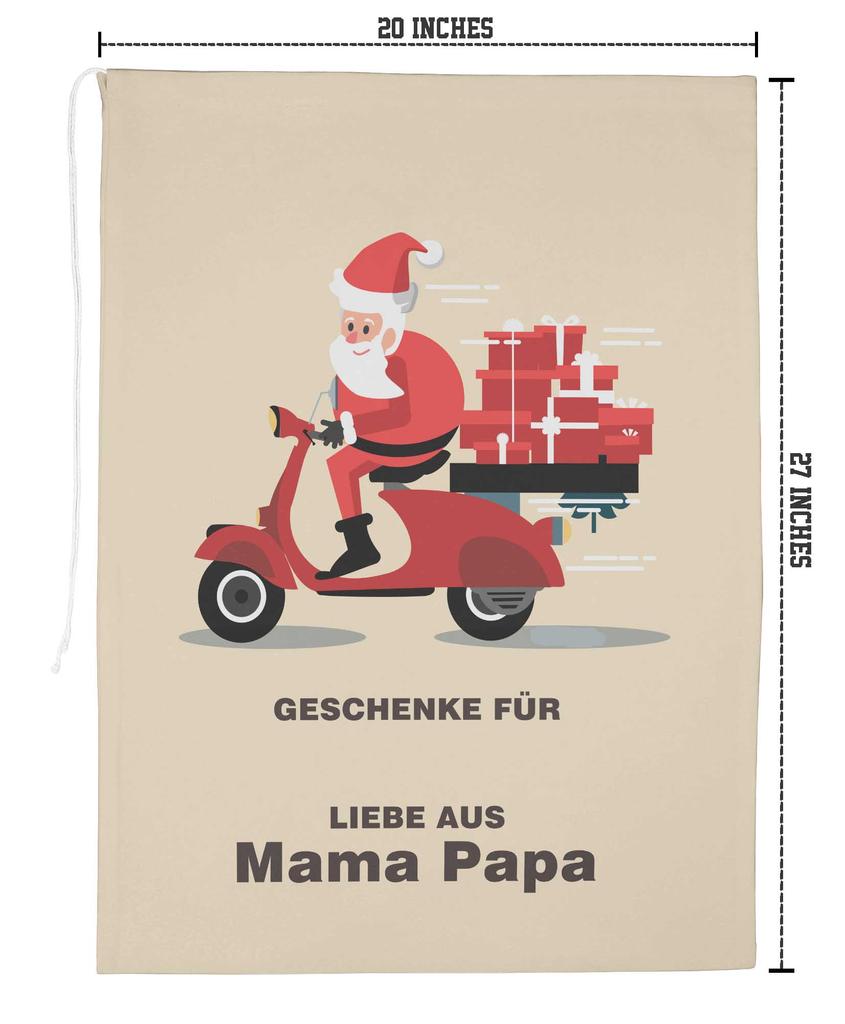 Printtoo Large Drawstring Canvas Bag Christmas Sack Bags Santa Gift Sack Custom Party Favor 2 Pcs 27x20 Inch