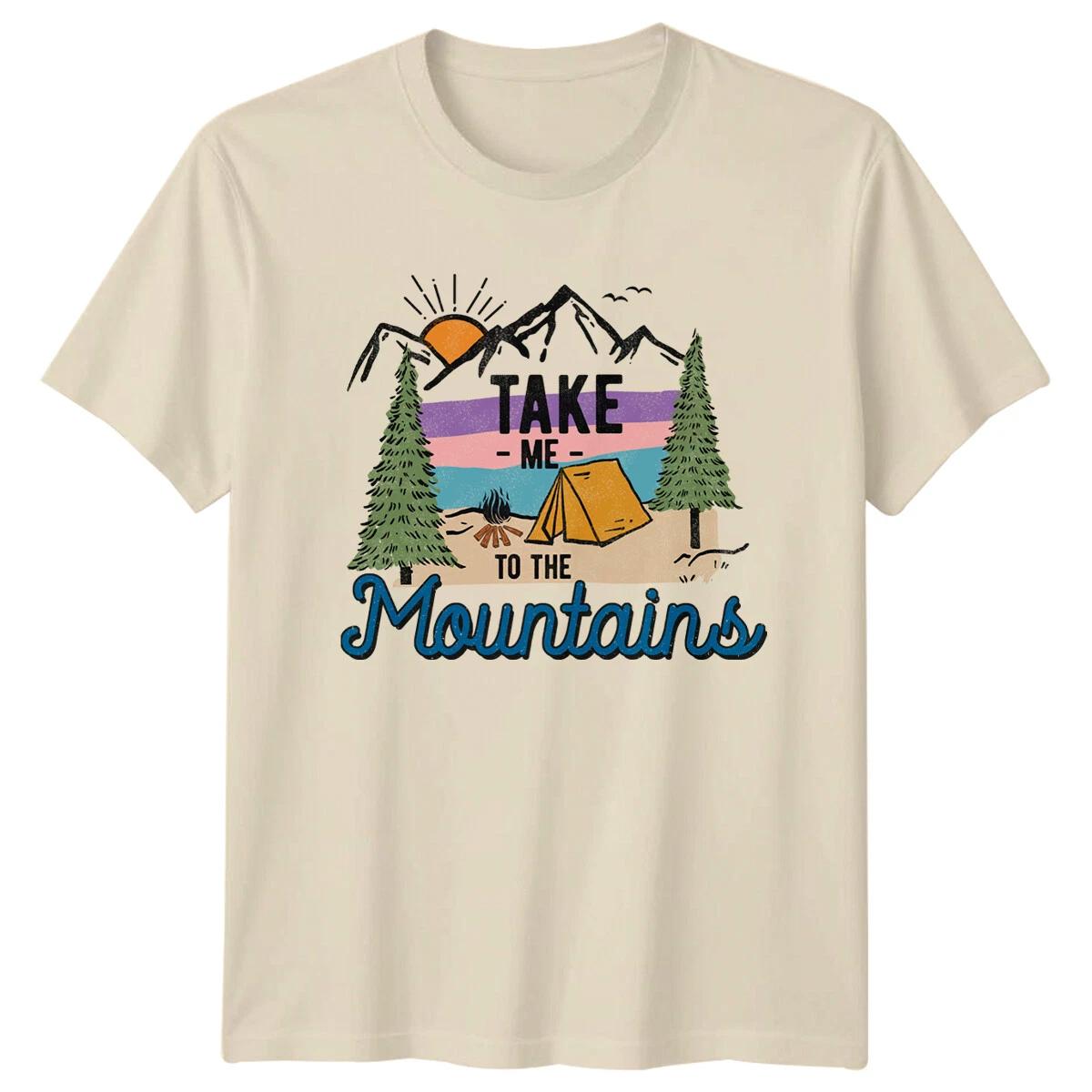 Vintage Take Me To The Mountains Graphic Retro Camping T-Shirt XL